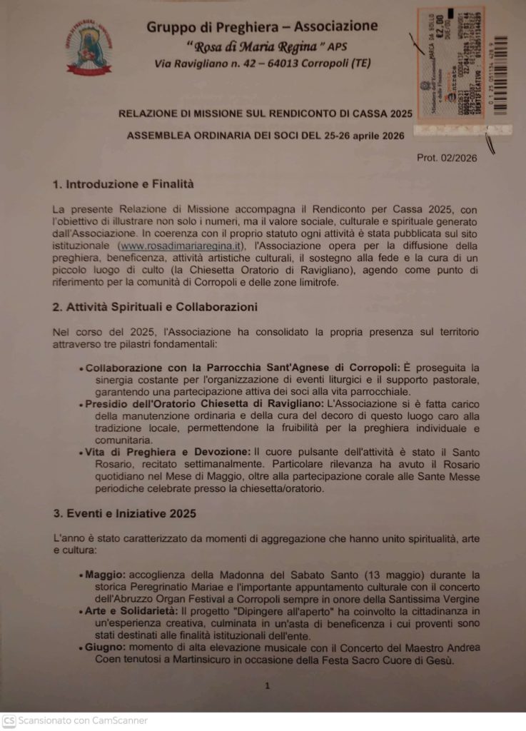ASSEMBLEA 2026: l’Associazione “Rosa di Maria Regina” tra continuità e rinnovamento