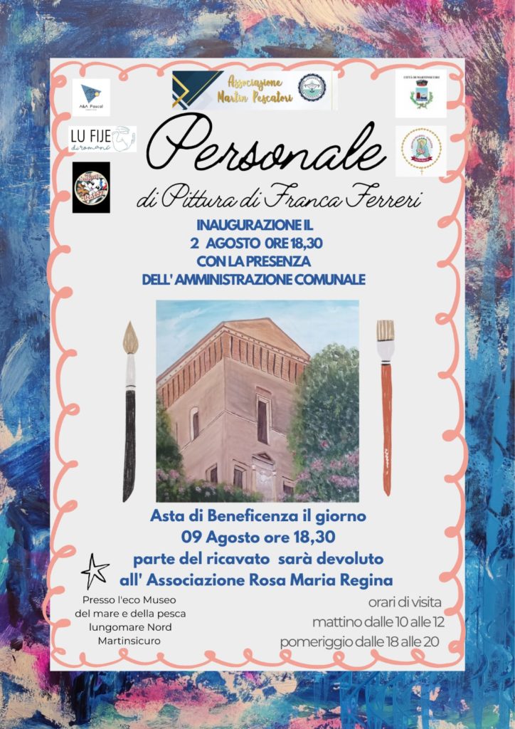 I COLORI DEL MARE, LA LUCE DEL CUORE: A MARTINSICURO L’ARTE DIVENTA SOLIDARIETÀ