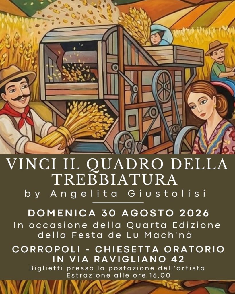 VINCI IL QUADRO DELLA TREBBIATURA – l’arte di Angelita Giustolisi nella Festa de Lu Mach’nà 2026